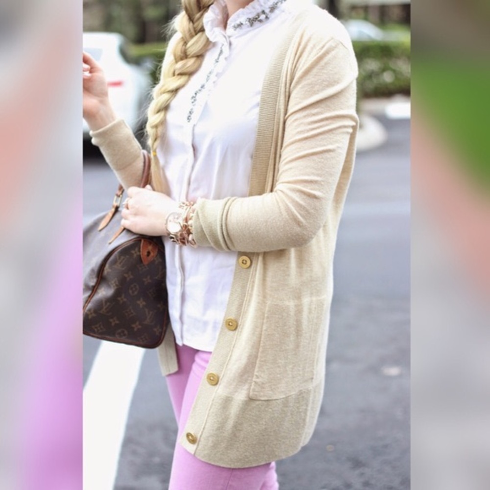 Lilly Pulitzer Heidi Cardigan Heathered Wheat/Gold